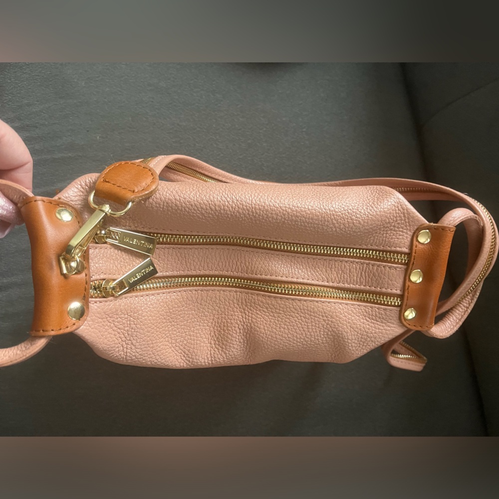 Valentina Brown Leather Mini Satchel with Gold Hardware - Picture 9 of 13